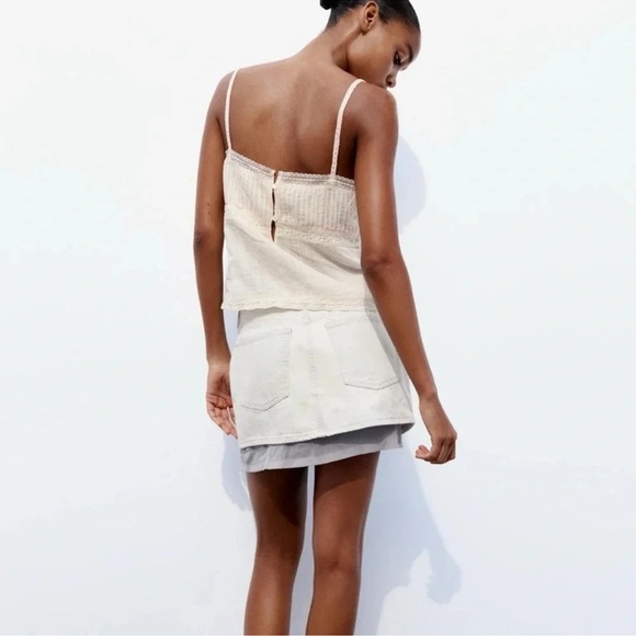 ZARA TRF DENIM MIINI SKIRT - Picture 5 of 10